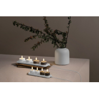 Oplaadbaar theelichtje B3,9 x H2,3 cm zand set a 2 stuks